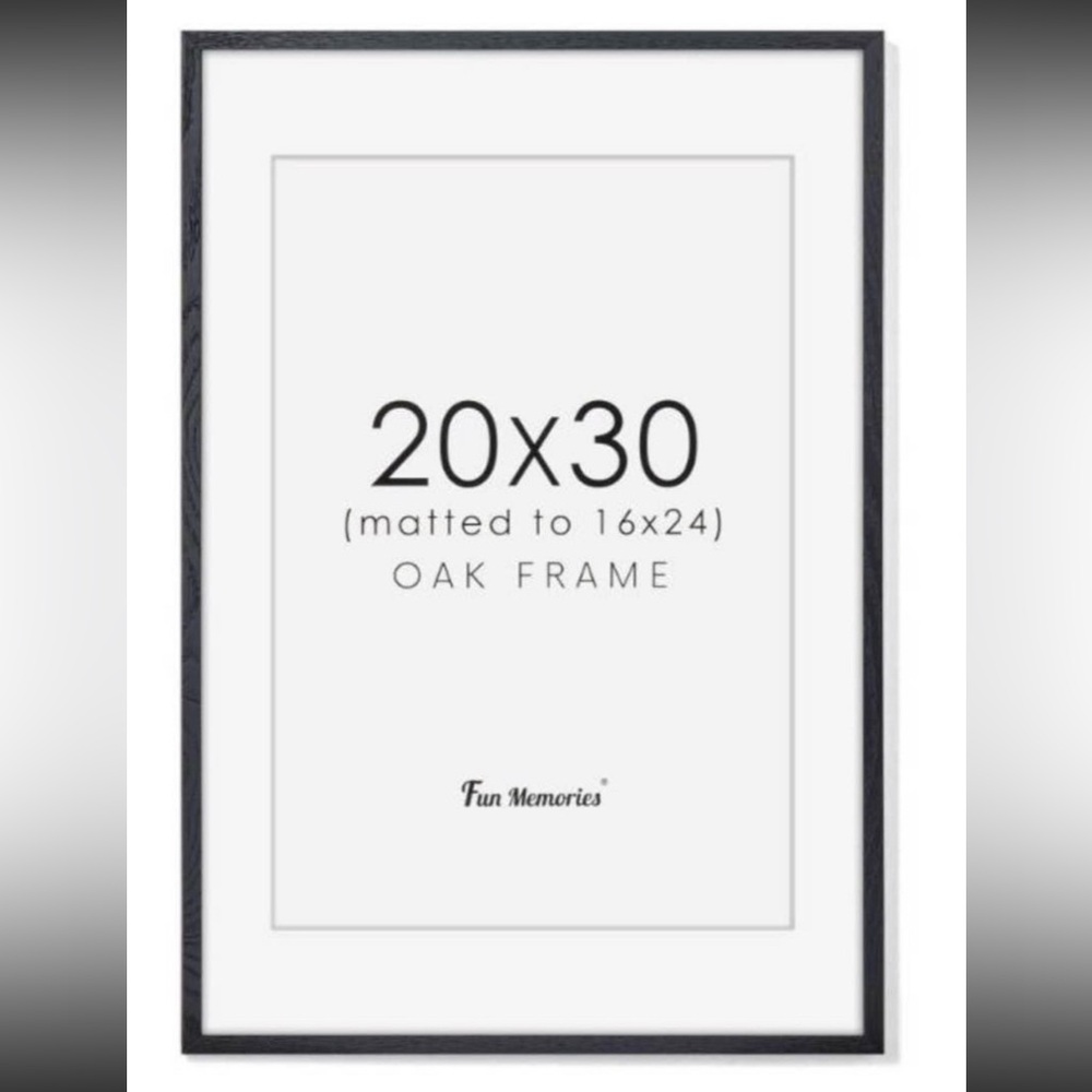 New 20x30” Matted Black Oak Wall Photo Frame